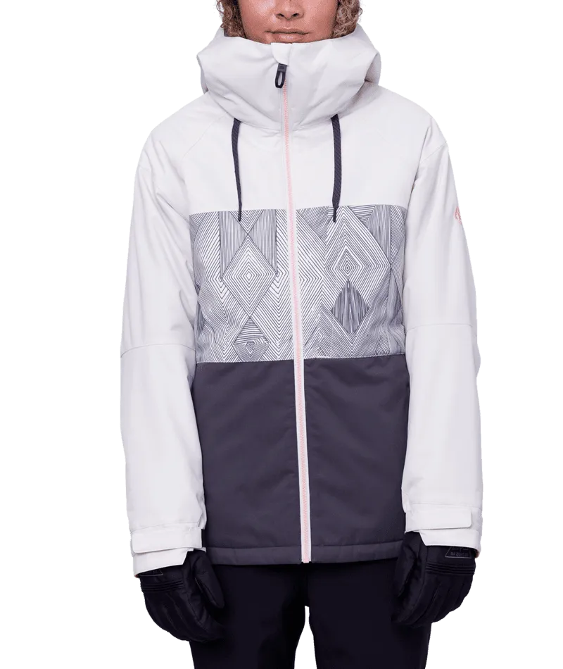 686 Women's Athena Insulated Snowboard Jacket Birch Geo Colorblock 2024