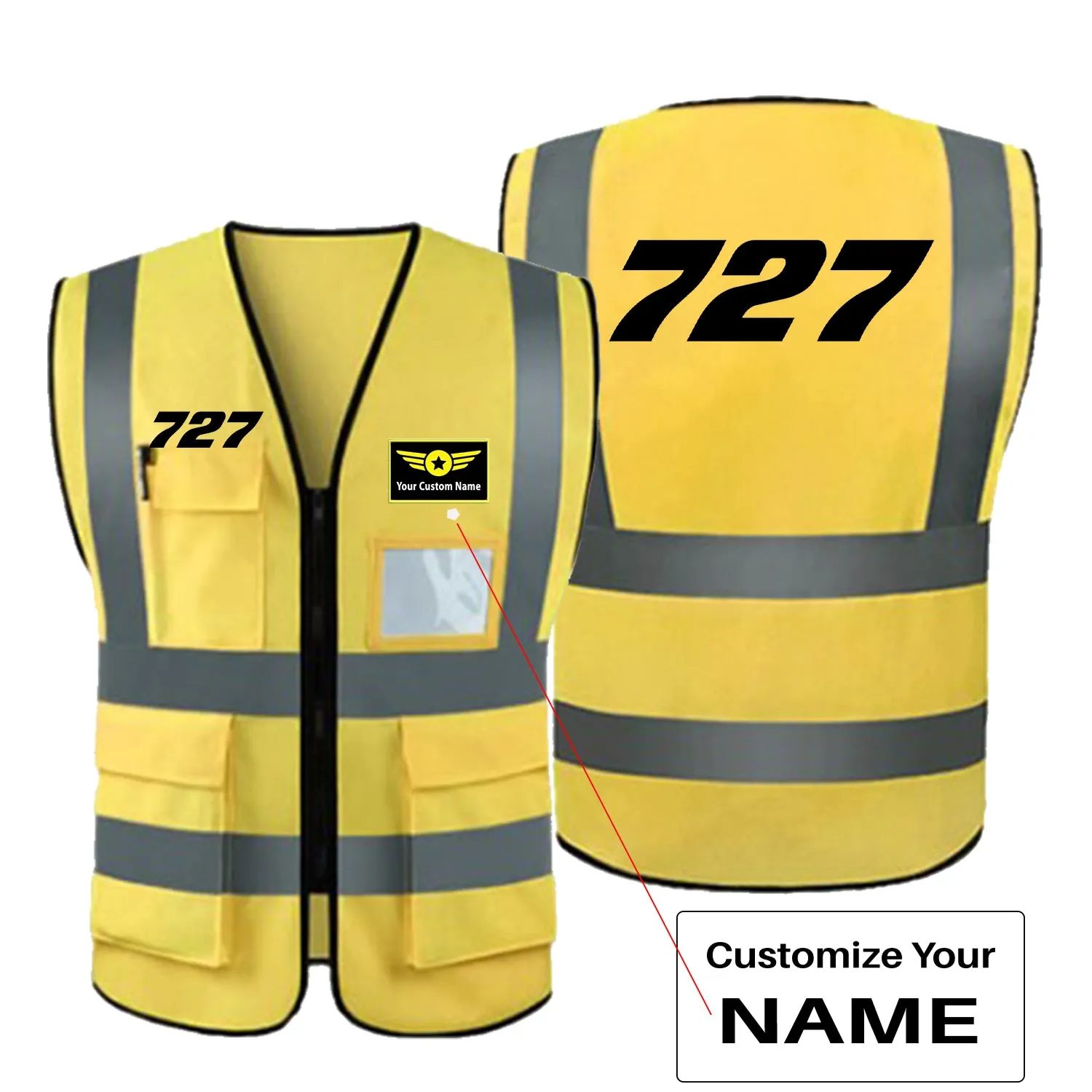 727 Flat Text Designed Reflective Vests