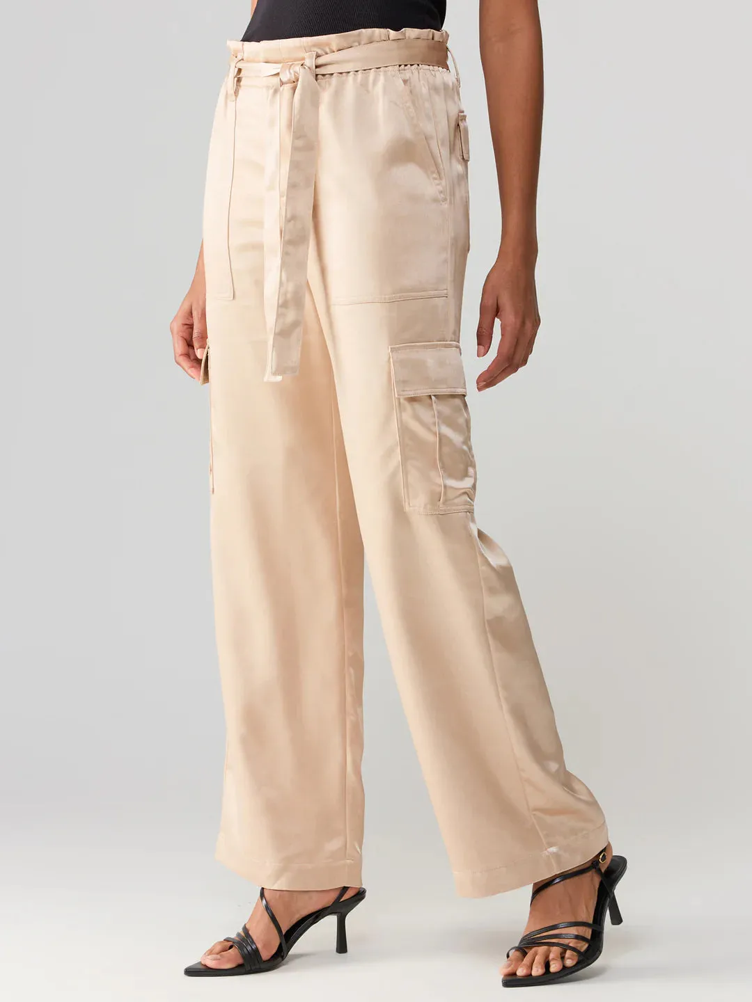 All Tied Up High Rise Cargo Pant Moonlight Beige