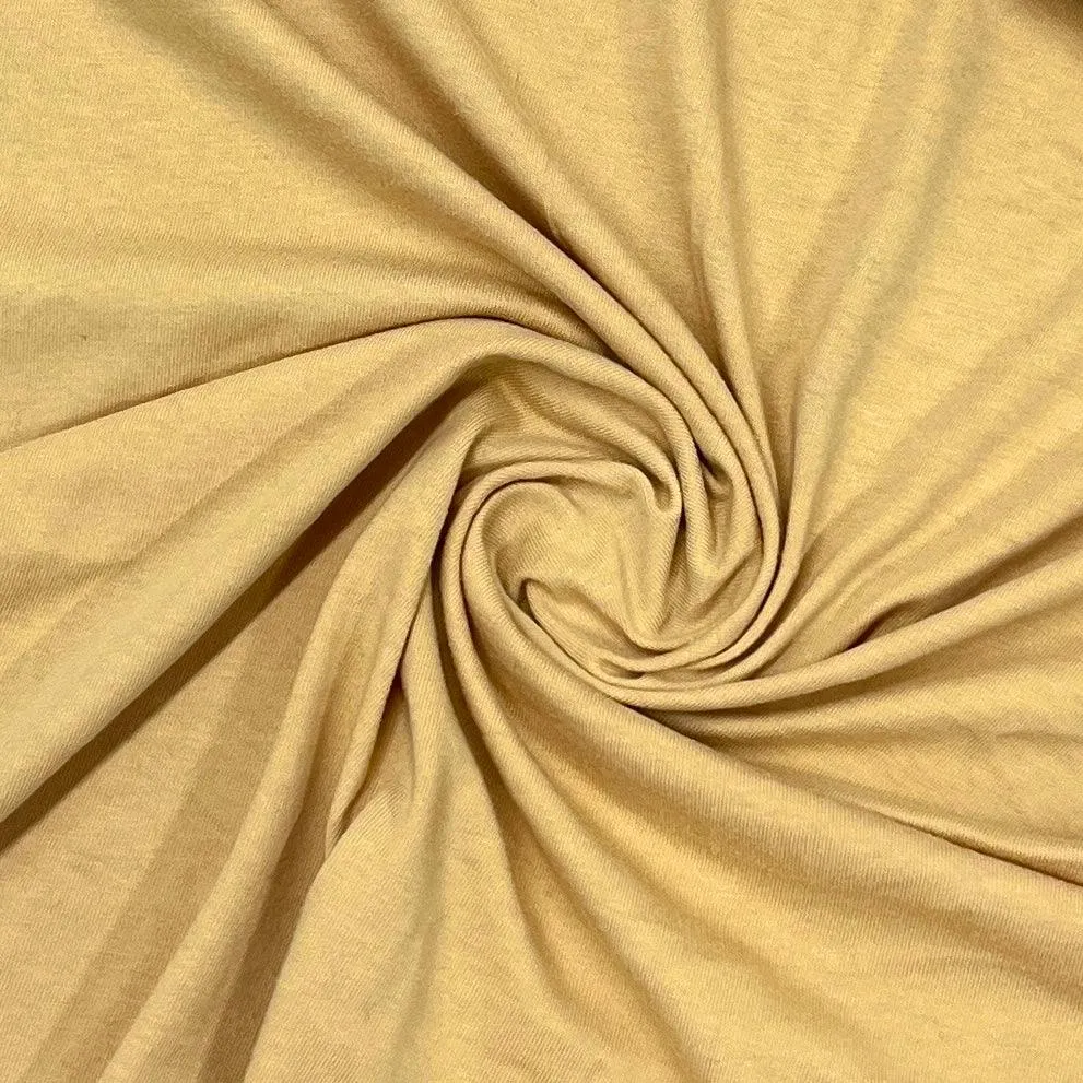 Antique Gold Organic Cotton Jersey Fabric - 200 GSM - Grown in the USA