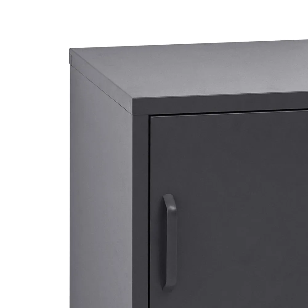 ArtissIn Metal Locker Storage Shelf Filing Cabinet Cupboard Bedside Table Black