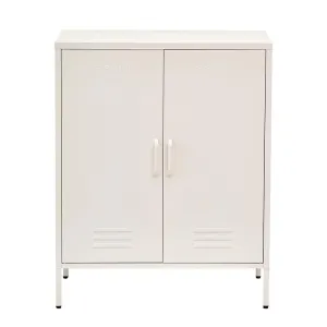 ArtissIn Sweetheart Metal Locker Storage Shelf Organizer Cabinet Buffet Sideboard White