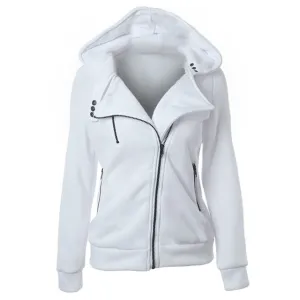 Autumn Winter Long Sleeve Zipper Hooded Sweatshirt