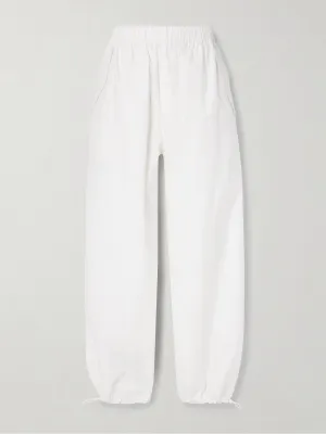 Beach cotton-blend shell track pants