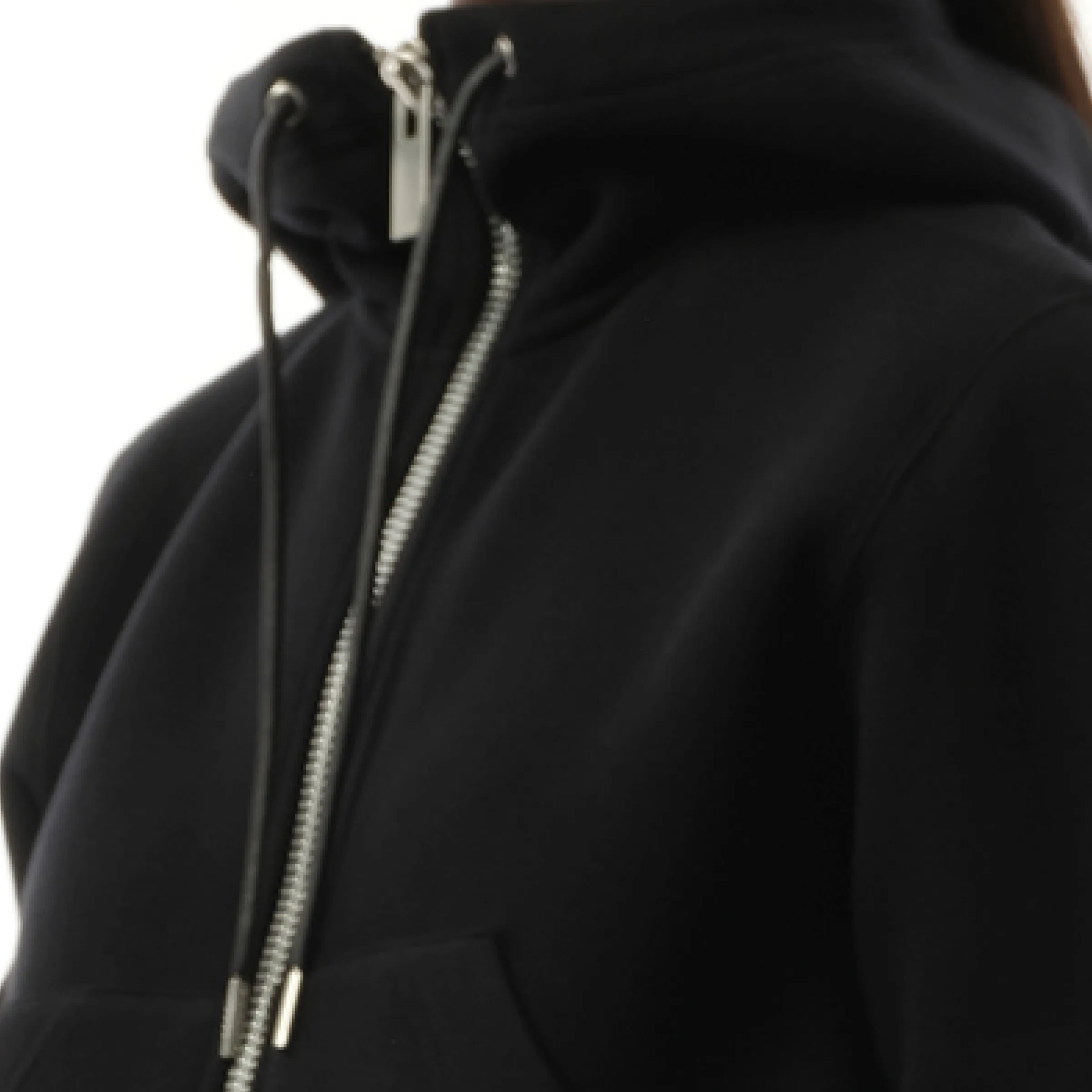 Big Sleeve Nylon Twill x Sponge Sweat Hoodie in Black