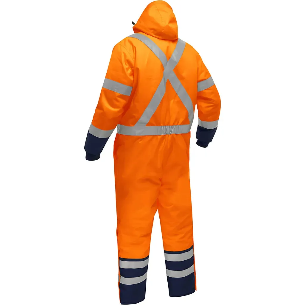 Bisley 344M6453X-ORNV/4X ANSI Type R Class 3 Extreme Cold Coverall with X-Back