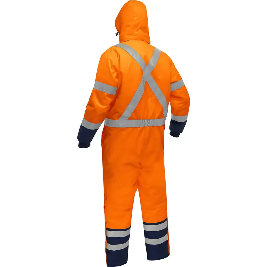 Bisley 344M6453X-ORNV/4X ANSI Type R Class 3 Extreme Cold Coverall with X-Back