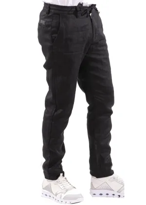 Black Linen Elastic Waistband Pants