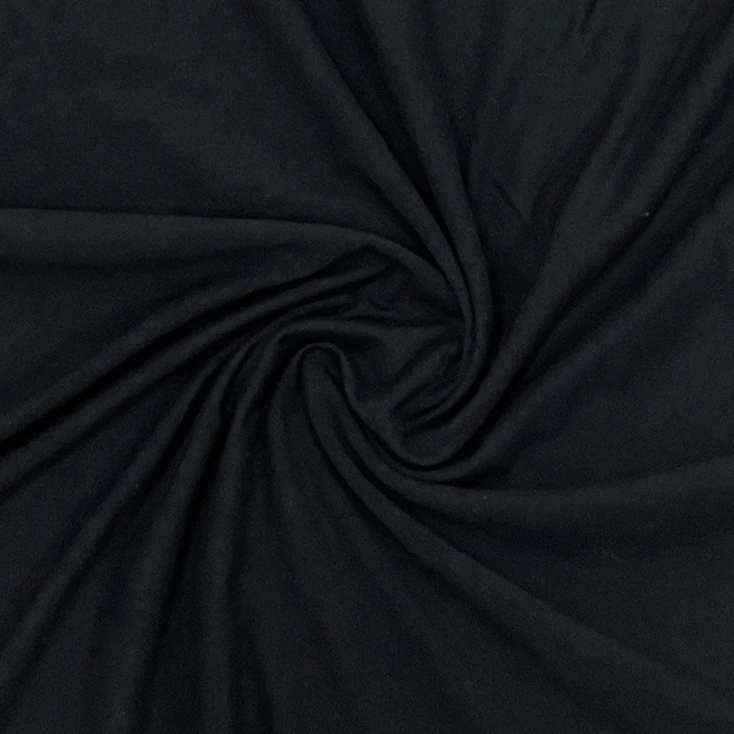 Black Organic Cotton Jersey Fabric - 250 GSM - Grown in the USA