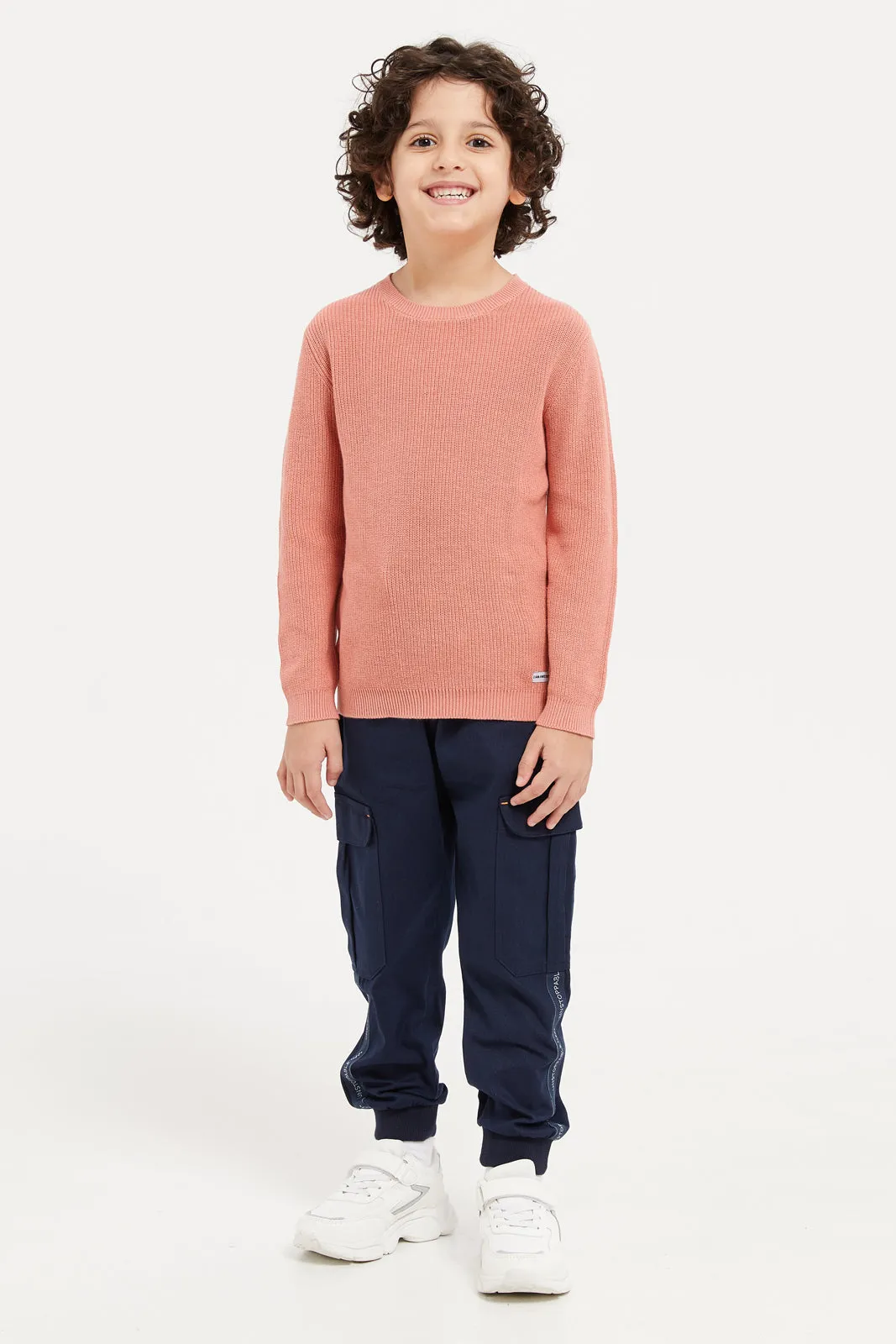 Boys Apricot Knitted Jumper