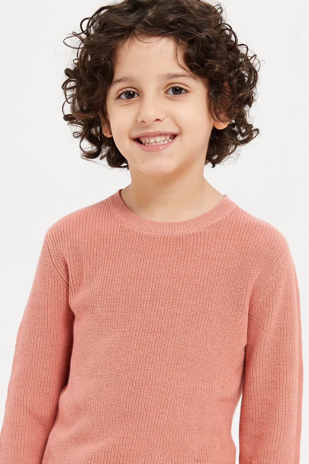 Boys Apricot Knitted Jumper