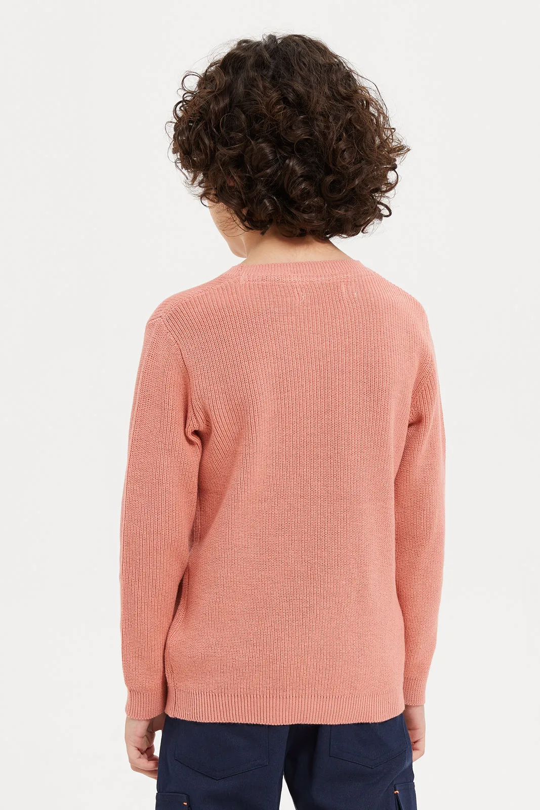 Boys Apricot Knitted Jumper