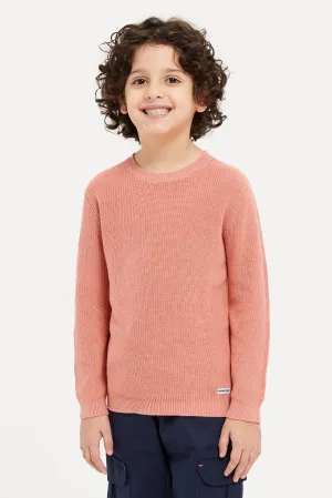 Boys Apricot Knitted Jumper