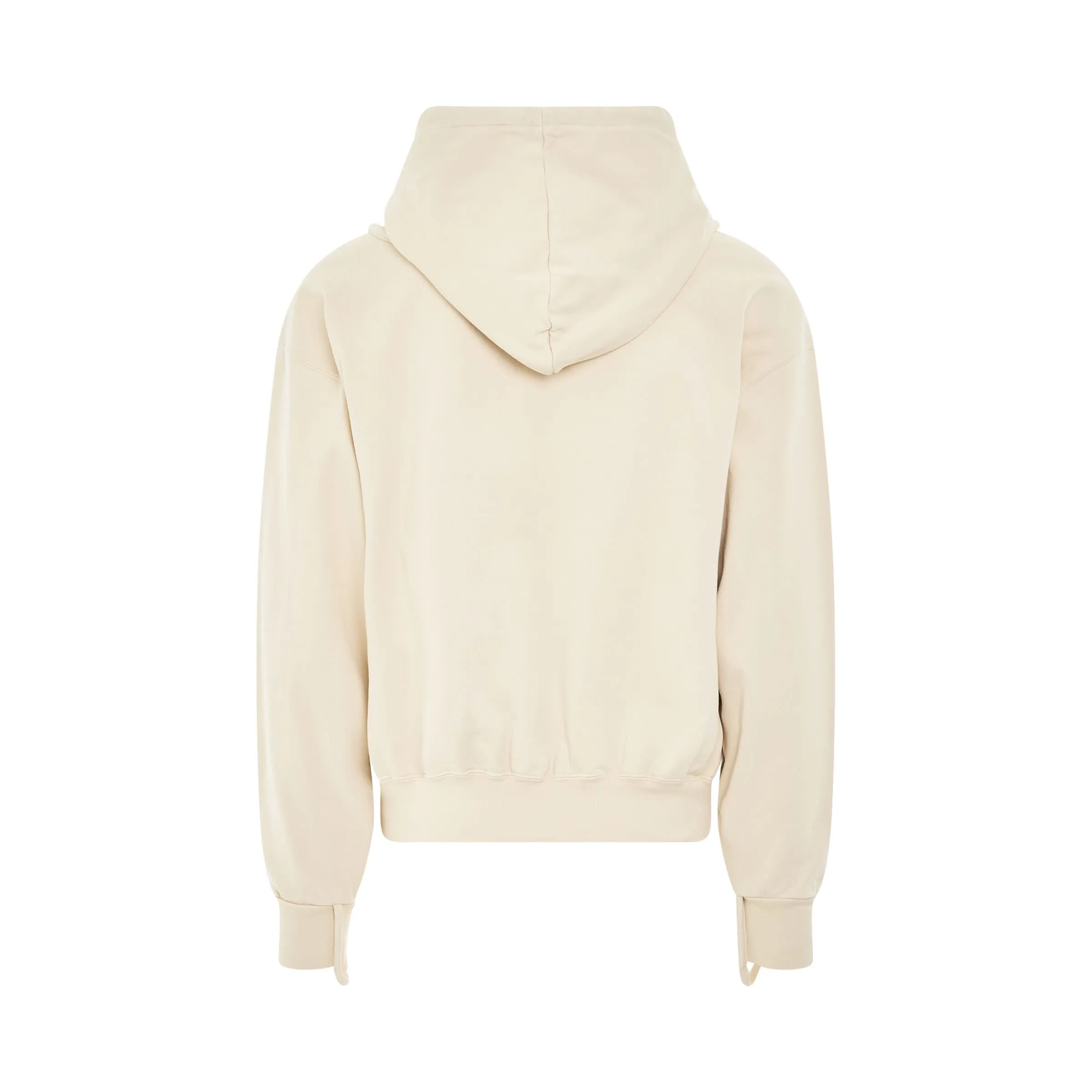 Camargue Warped Logo Hoodie in Light Beige