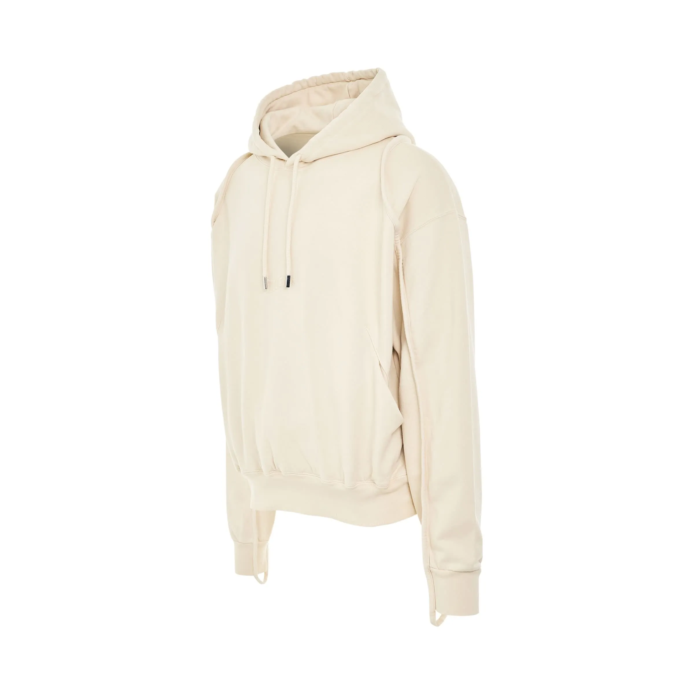 Camargue Warped Logo Hoodie in Light Beige