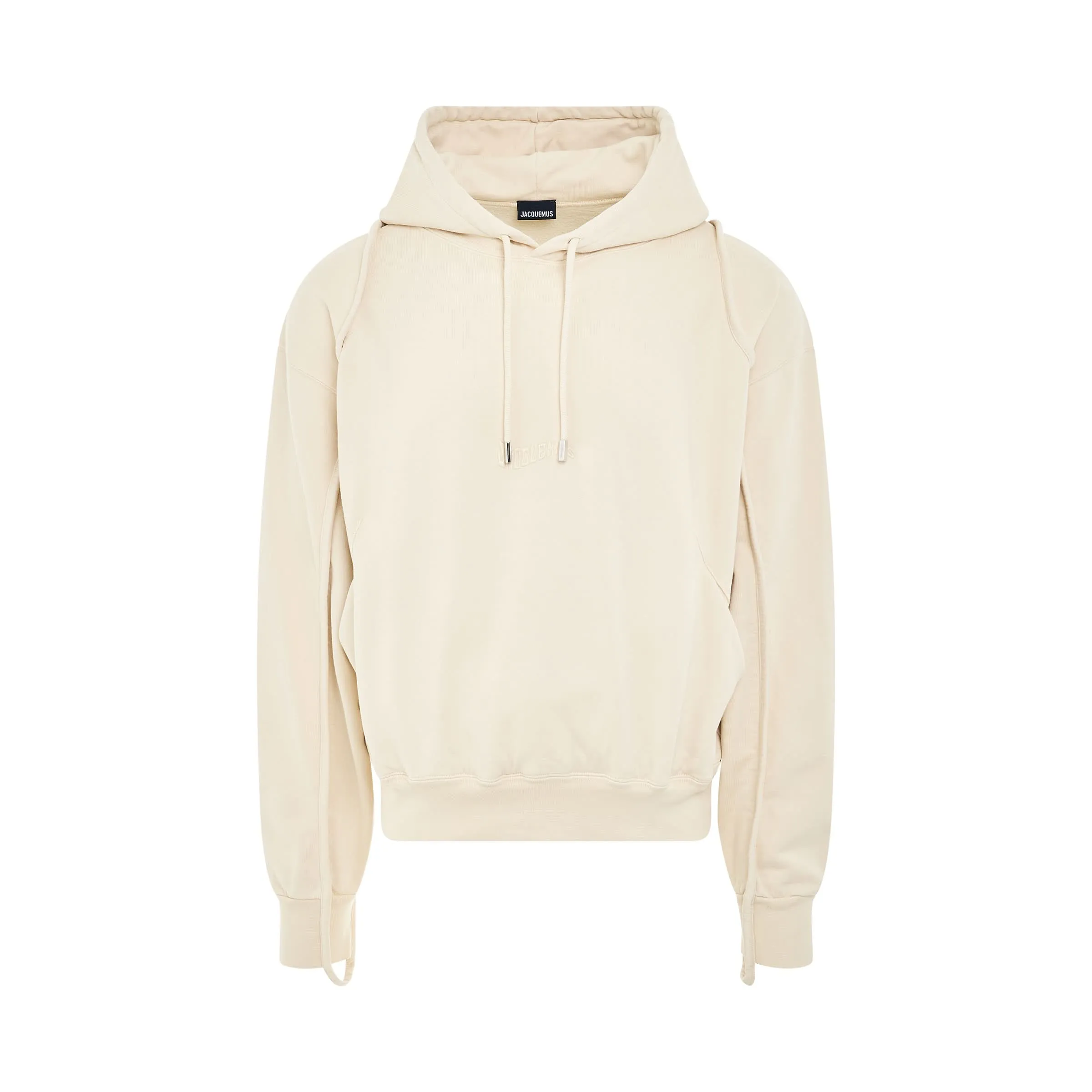 Camargue Warped Logo Hoodie in Light Beige