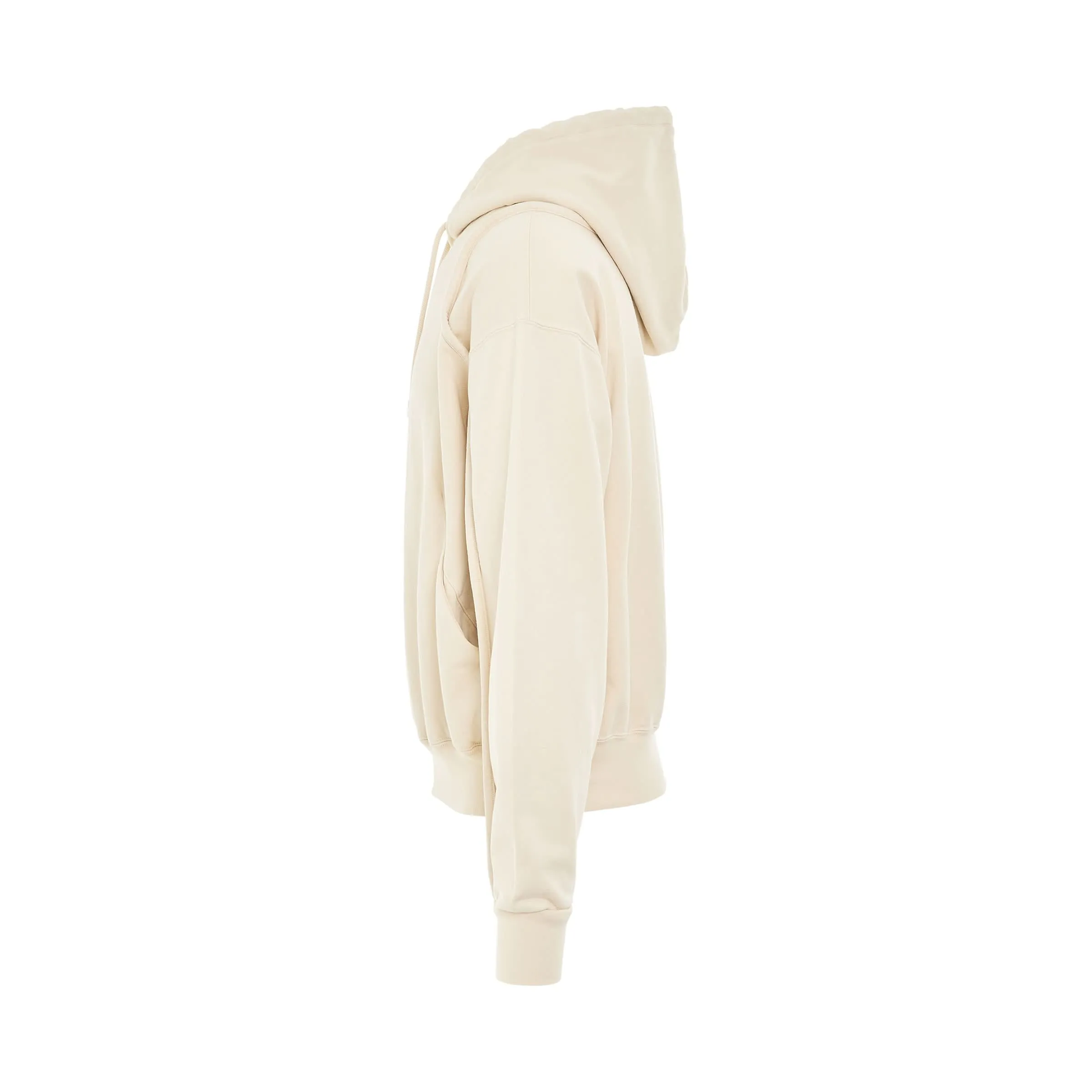 Camargue Warped Logo Hoodie in Light Beige