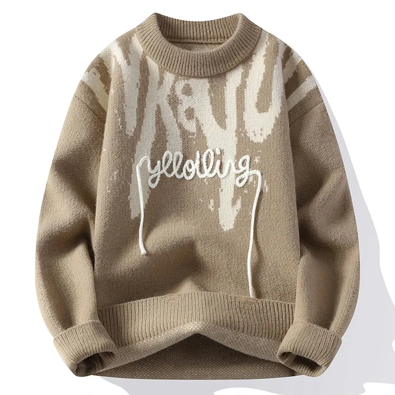 Casual Fashion Letter Knitted Sweater