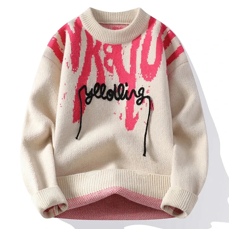 Casual Fashion Letter Knitted Sweater