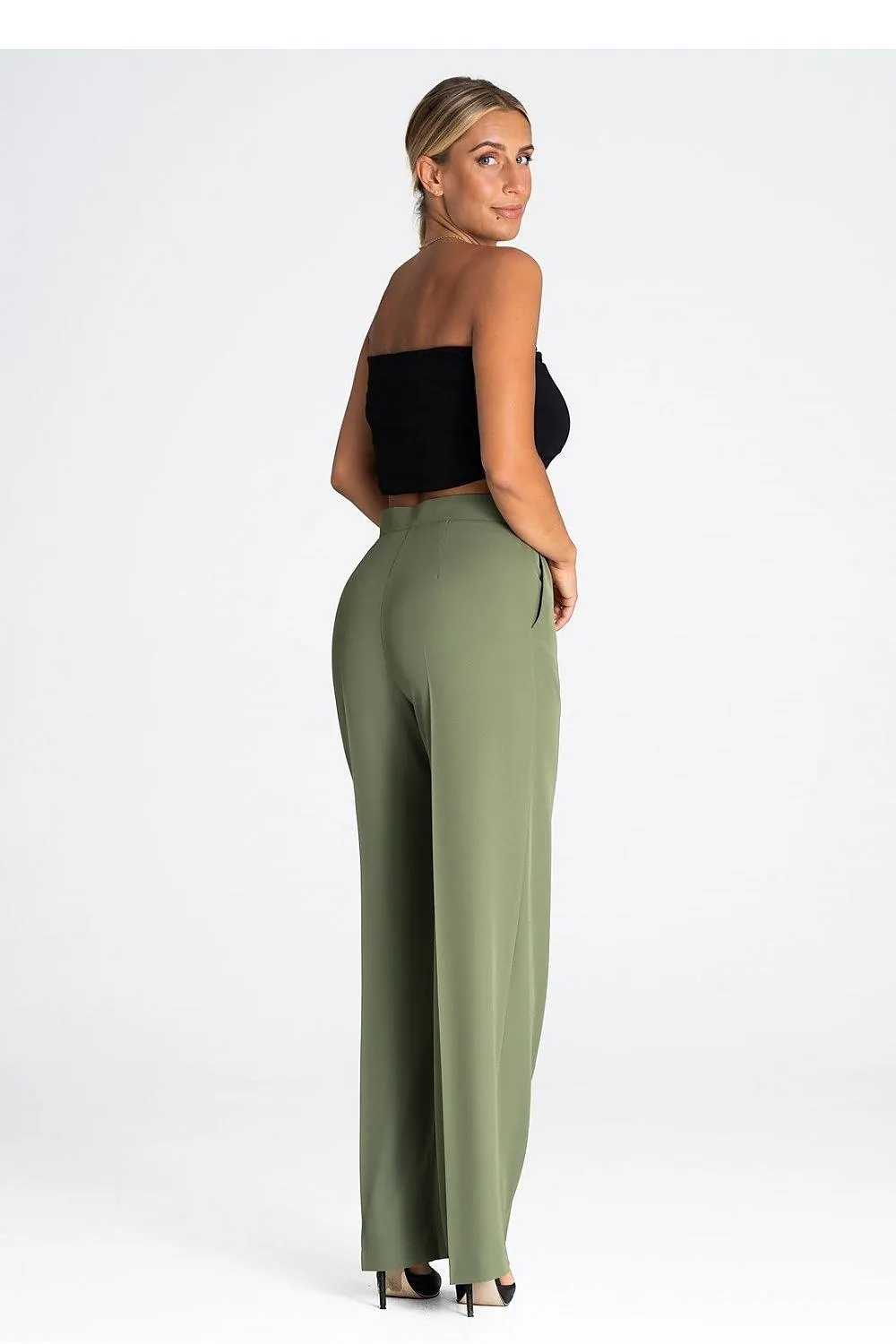 Chic Wide-Leg Pants with Modern Waist Design