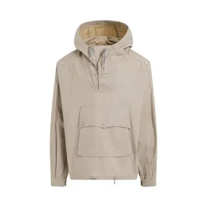 Coated Cotton Hooded Jacket in Putty