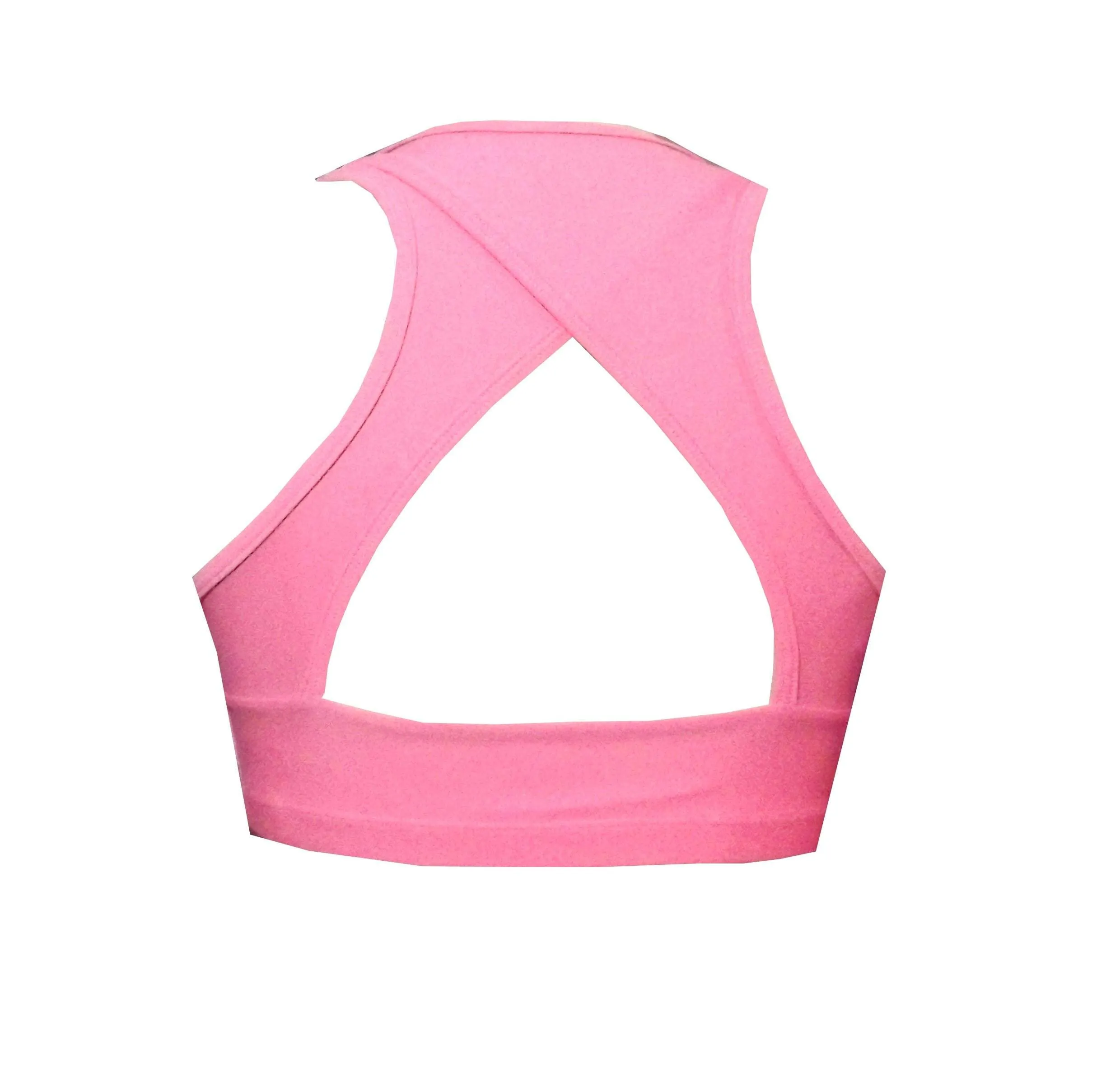 Coral Pink High Impact Crop Top feat Keyhole Racerback BK24CP