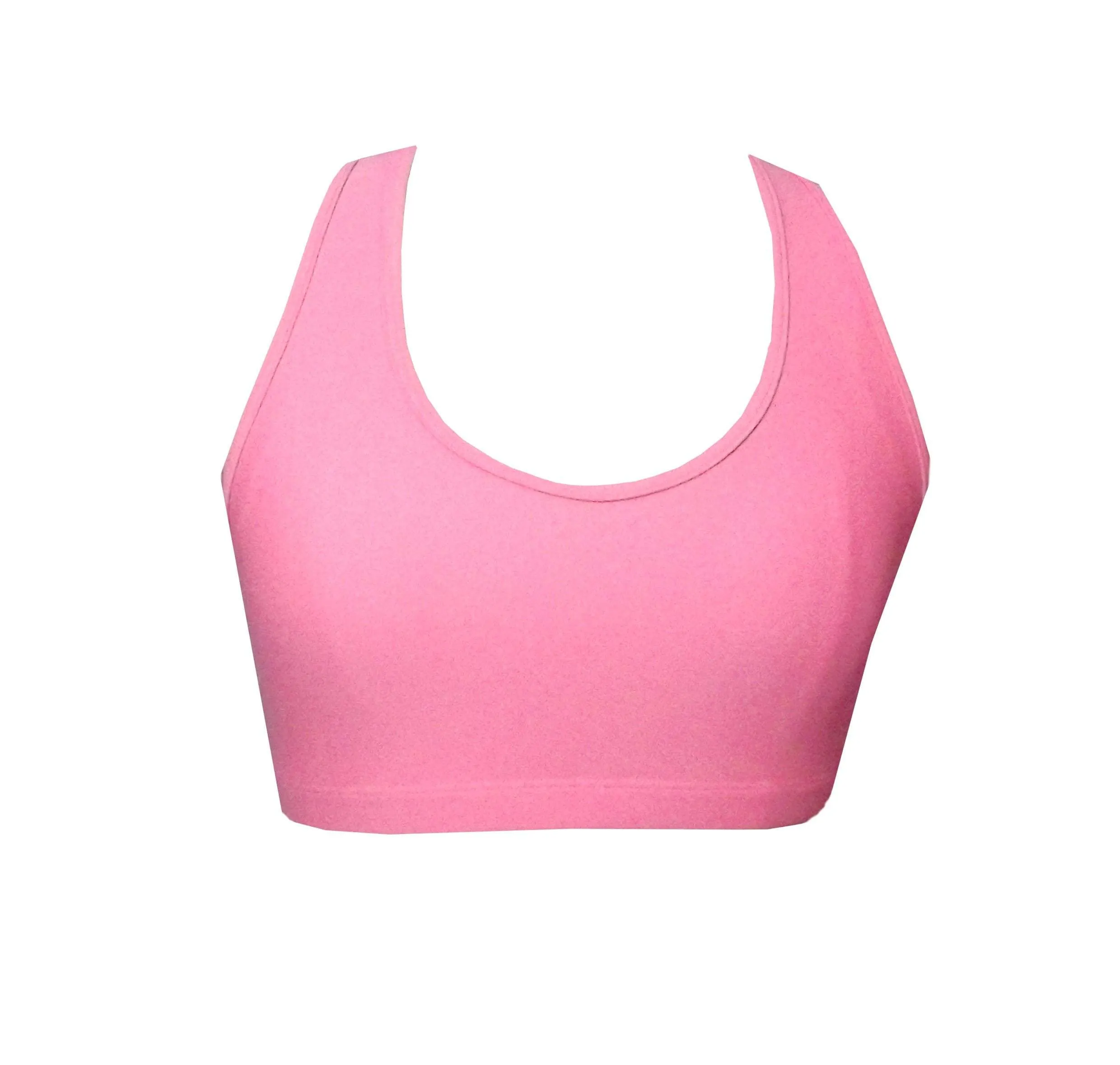 Coral Pink High Impact Crop Top feat Keyhole Racerback BK24CP