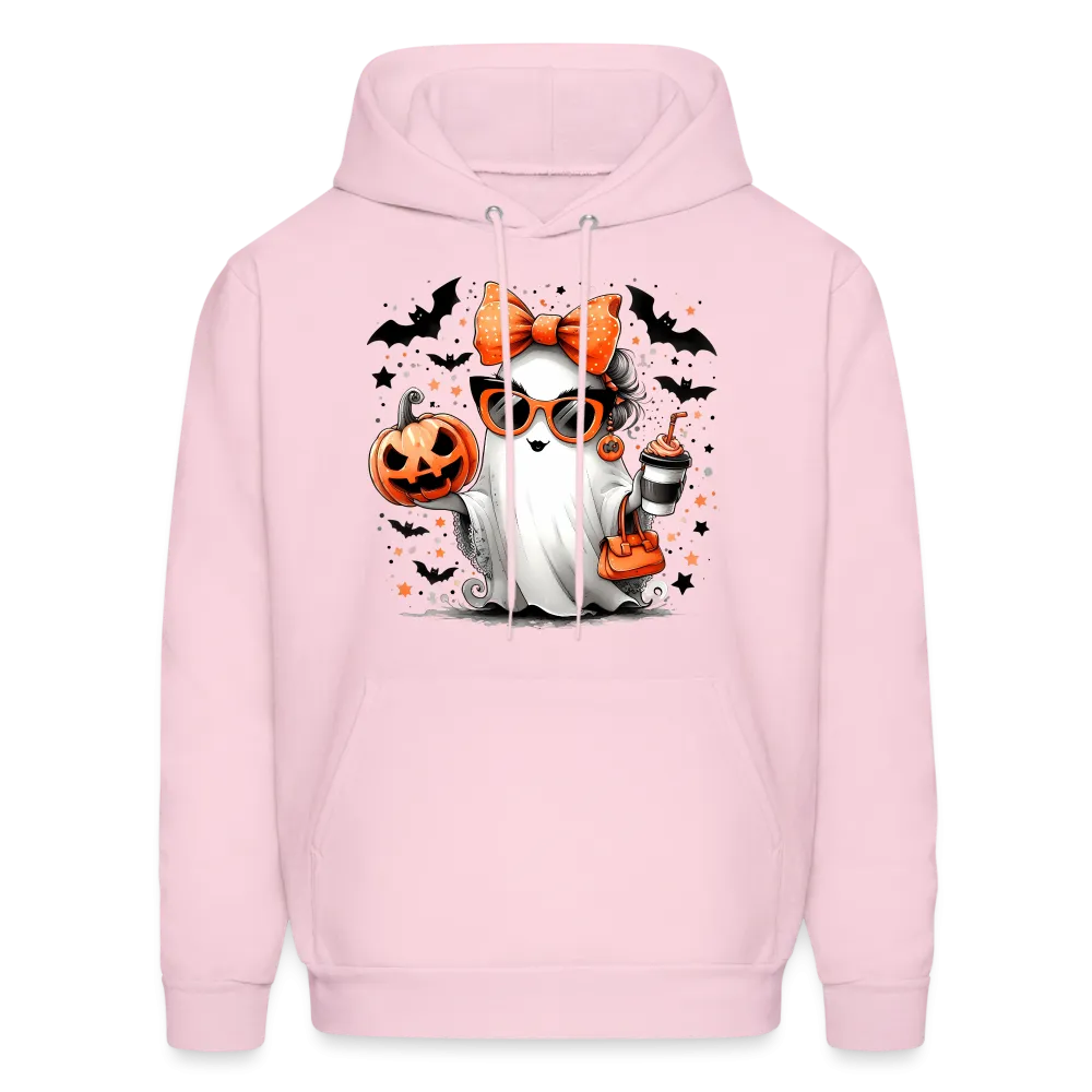 Cute Halloween Ghost with Pumpkins and Bats Hoodie (Halloween Mom)