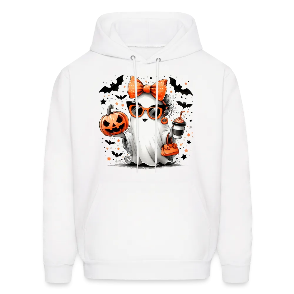 Cute Halloween Ghost with Pumpkins and Bats Hoodie (Halloween Mom)