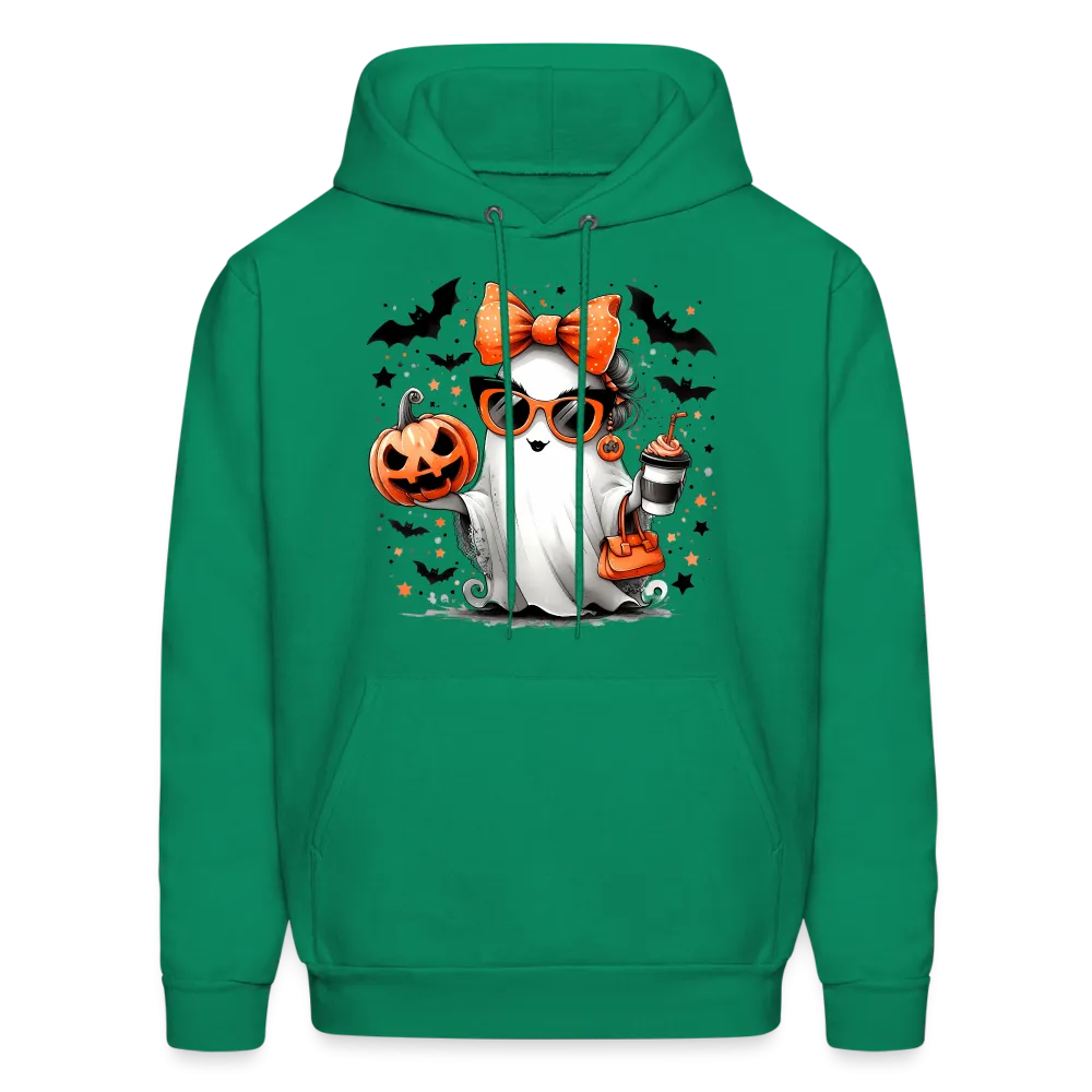 Cute Halloween Ghost with Pumpkins and Bats Hoodie (Halloween Mom)