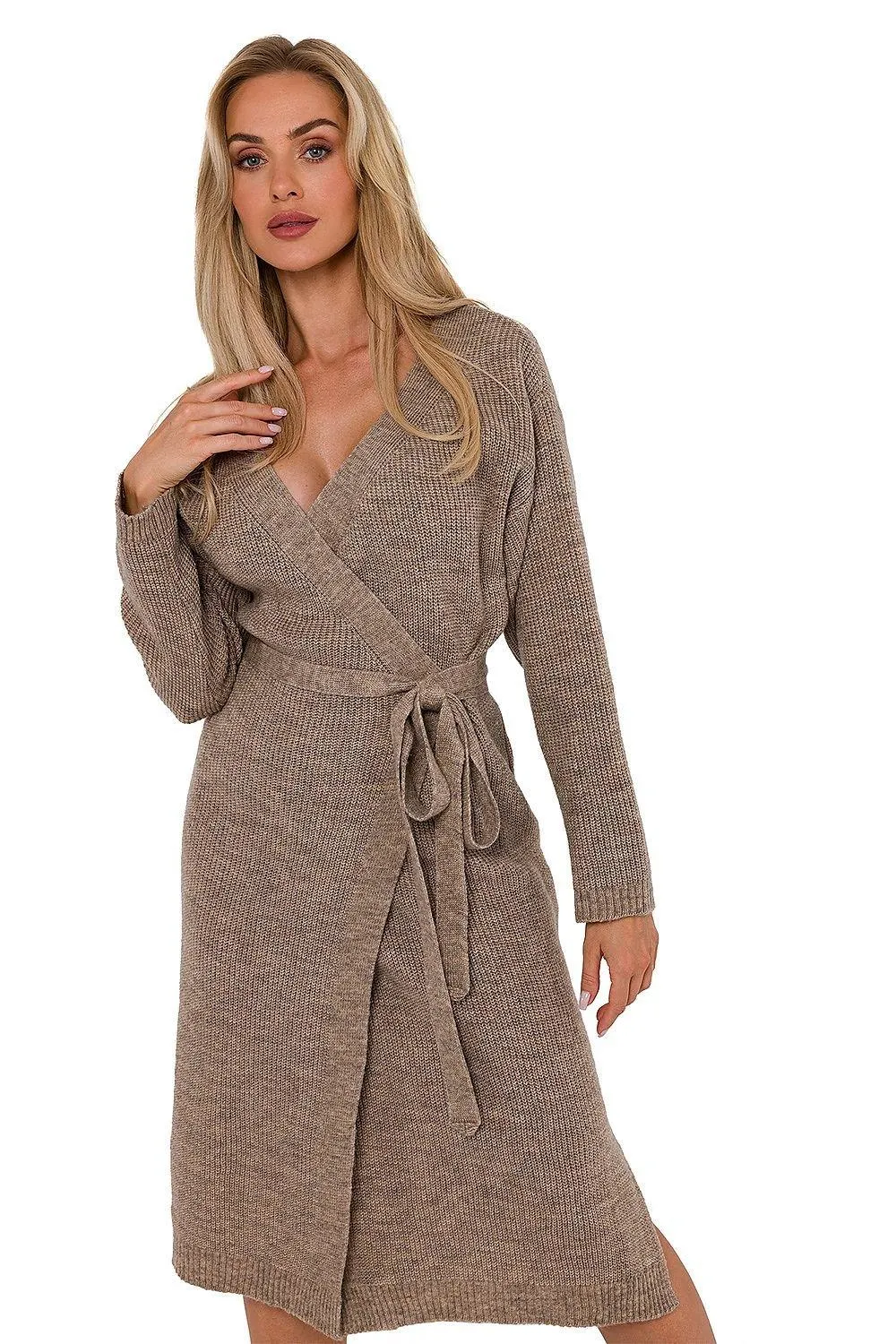 Elegant Envelope Front Sweater Dress