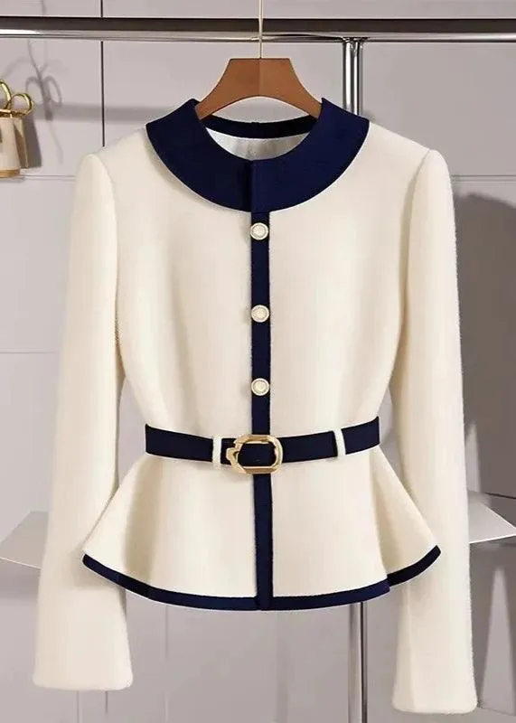 Elegant European-Inspired Cashmere Sweater Cardigan with Belt