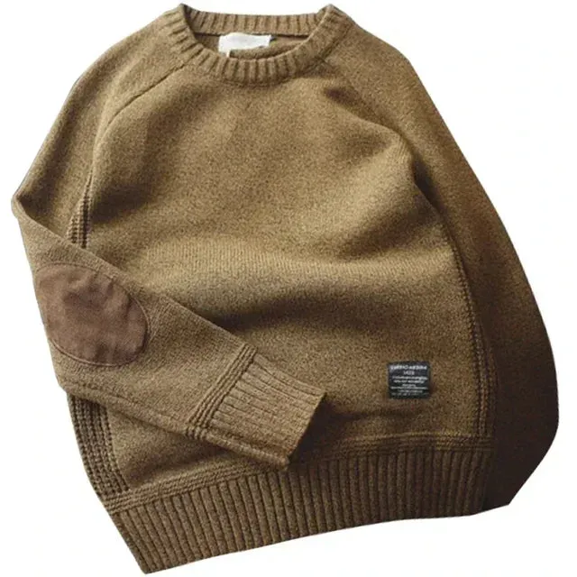 Fashion Patch Designs Knitted Sweater