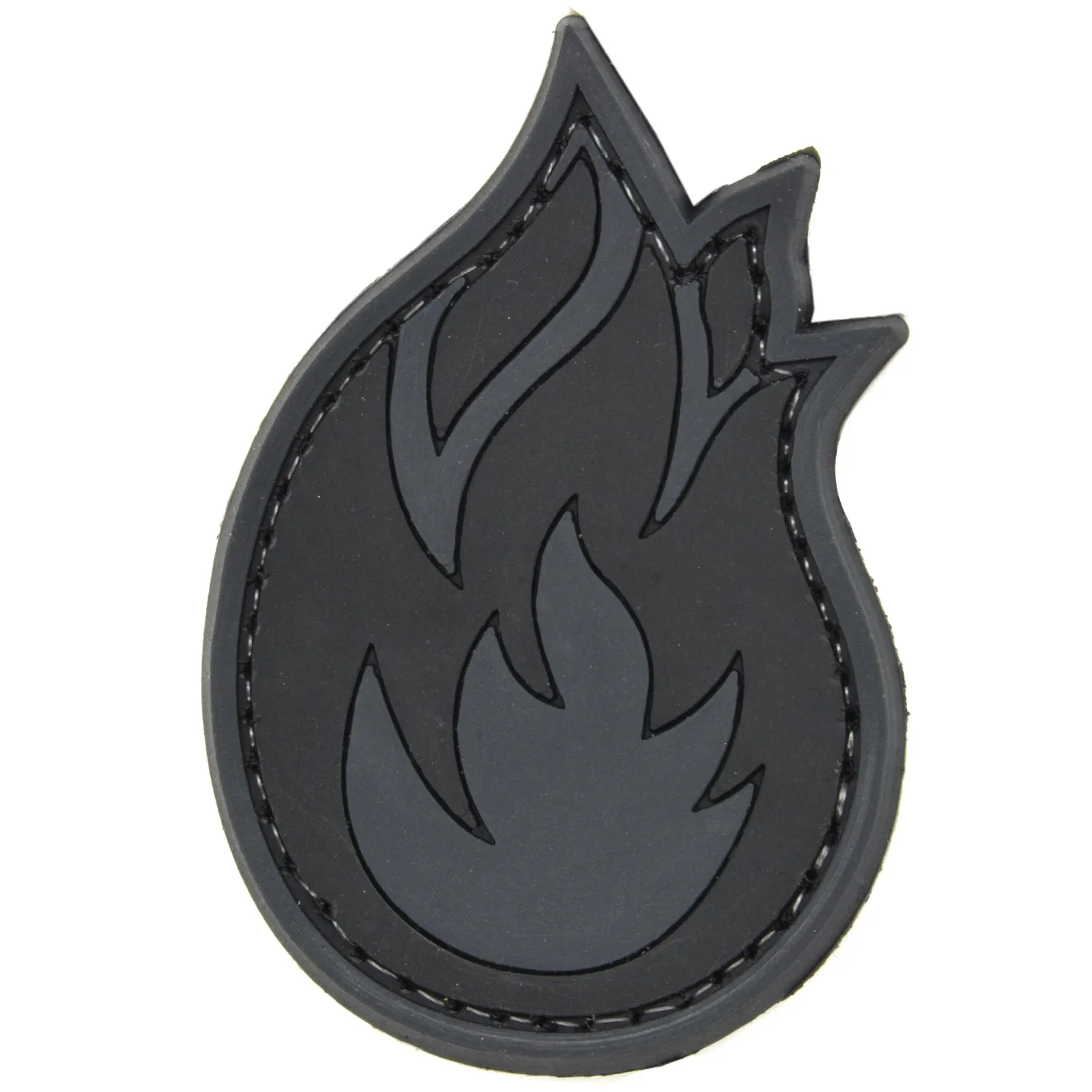 Fire Emoji Flame Patch Black