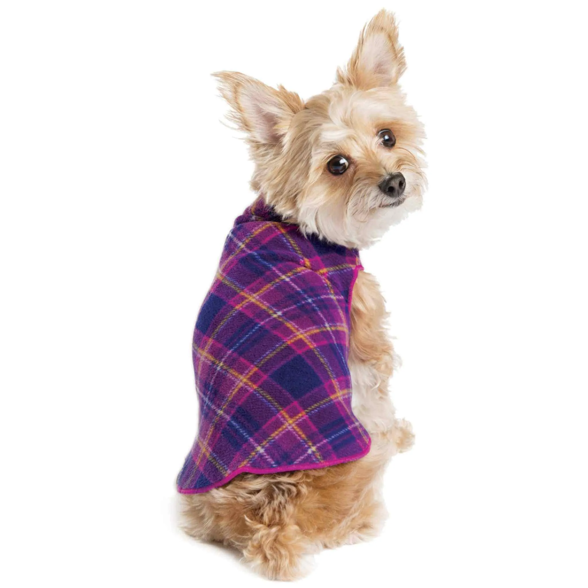 Gold Paw Stretch Fleece for Small Dogs - Plaid