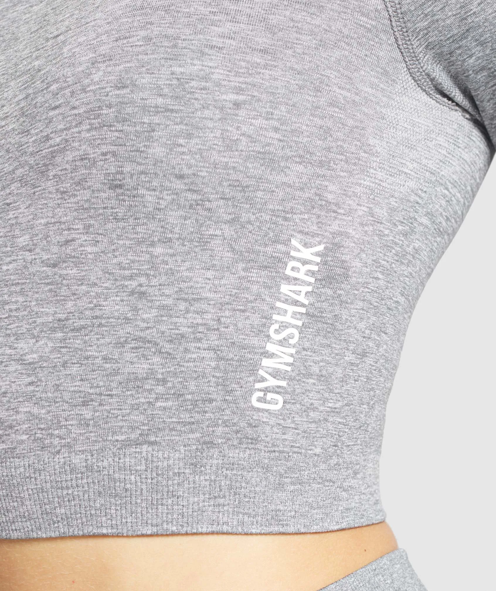 Gymshark Adapt Marl Seamless Long Sleeve Crop Top - Grey