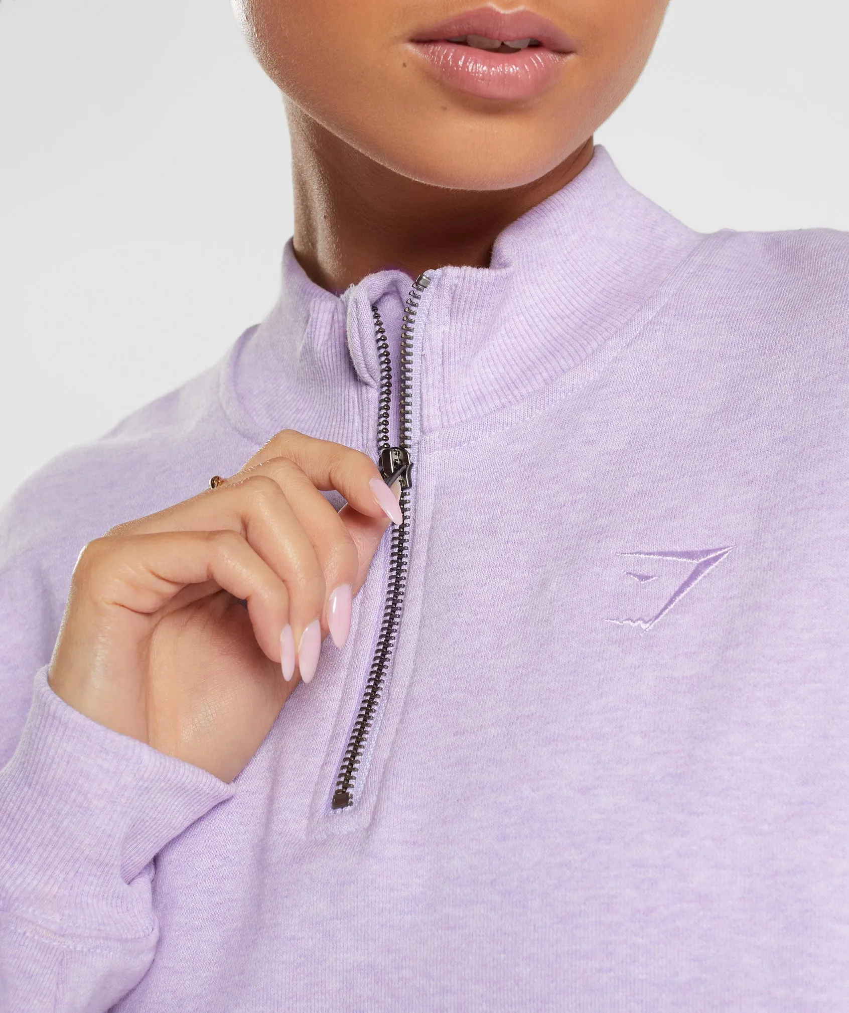 Gymshark Rest Day Sweats 1/2 Zip Pullover - Aura Lilac Marl