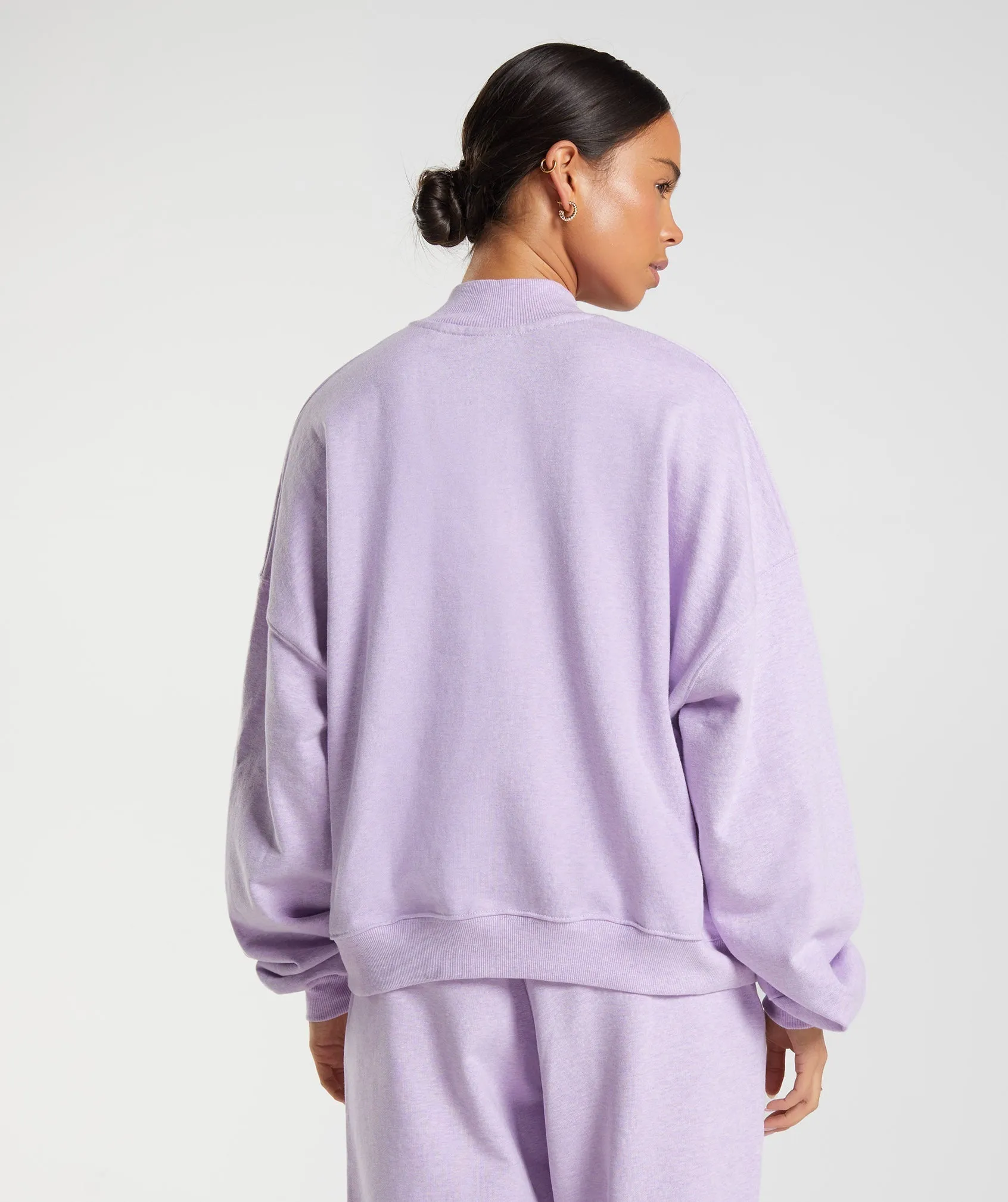 Gymshark Rest Day Sweats 1/2 Zip Pullover - Aura Lilac Marl