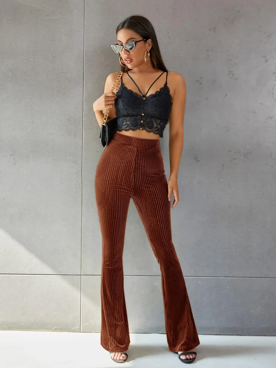 High-Waist Corduroy Flare Pants