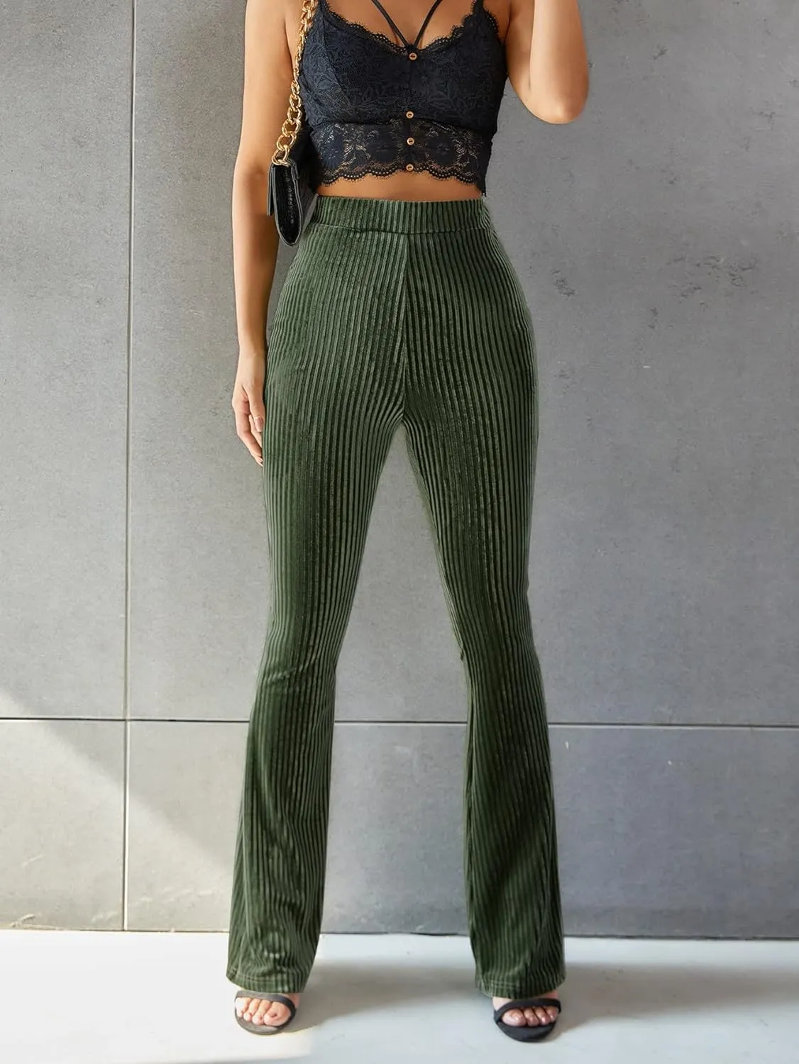 High-Waist Corduroy Flare Pants