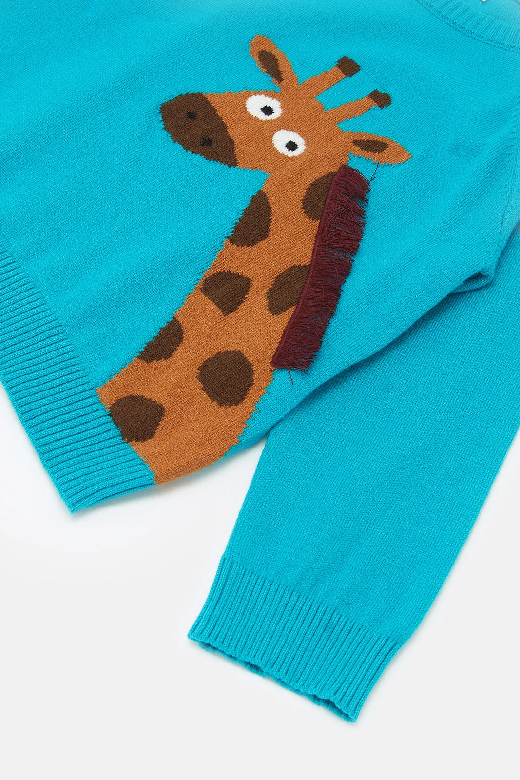 Infant Boys Blue Giraffe Pullover