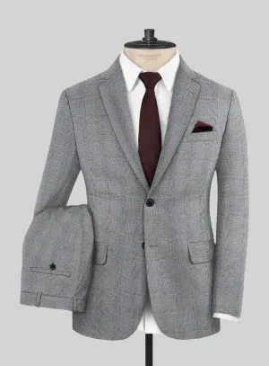 Italian Burta Gray Glen Flannel Suit