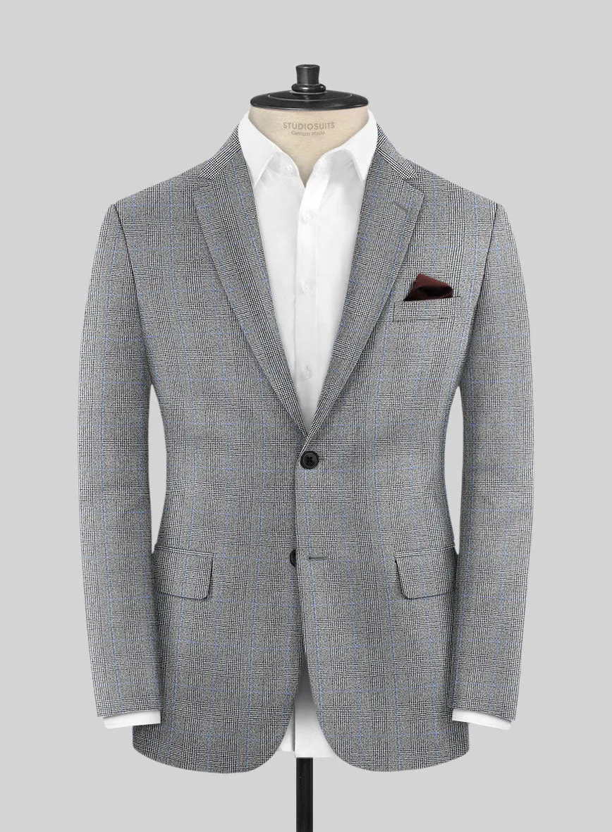 Italian Burta Gray Glen Flannel Suit