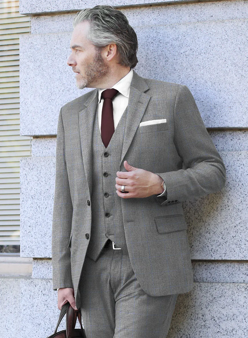 Italian Burta Gray Glen Flannel Suit