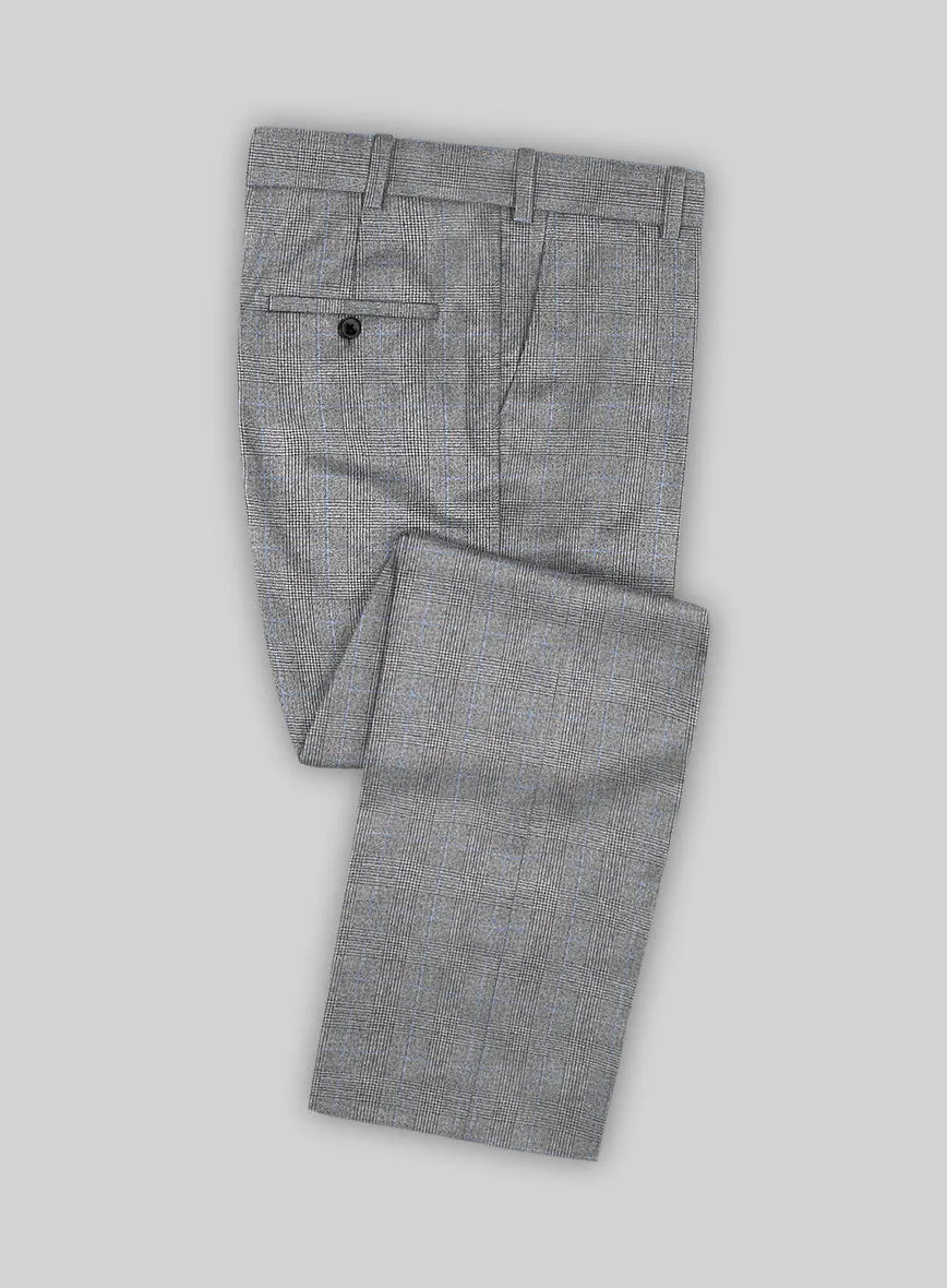 Italian Burta Gray Glen Flannel Suit