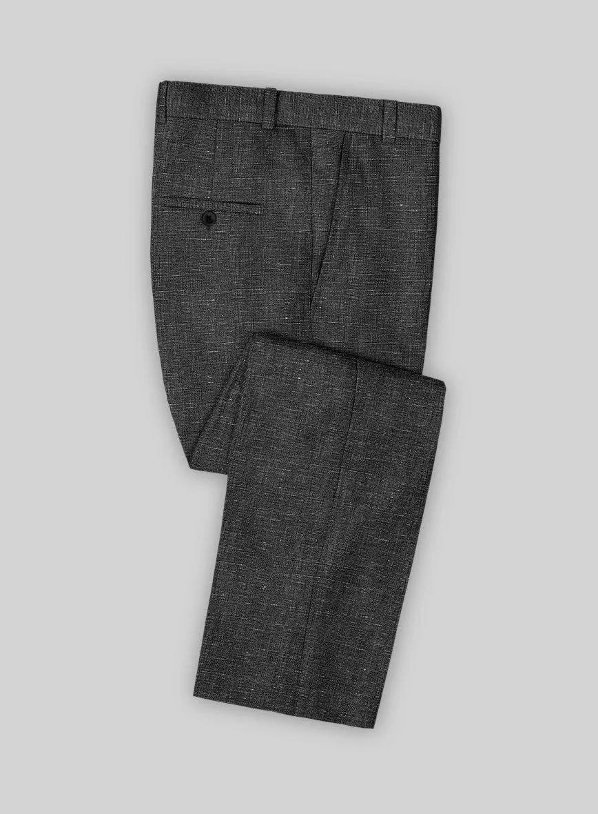 Italian Prato Black Chambray Linen Suit