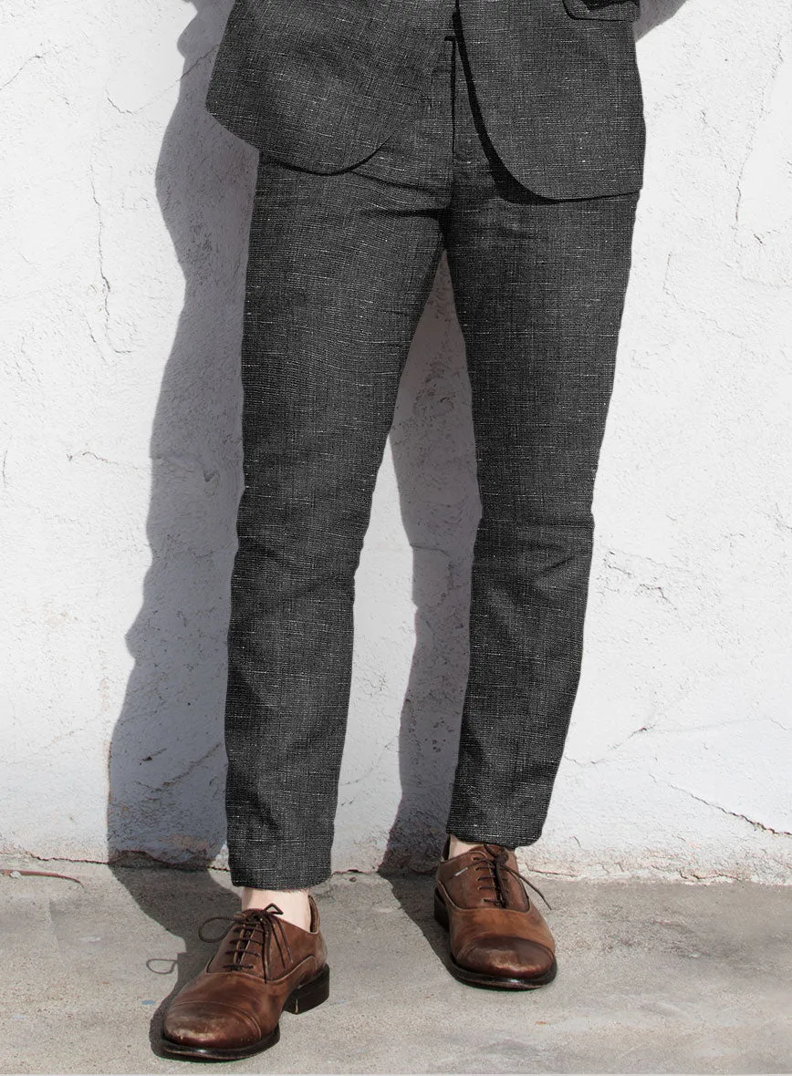 Italian Prato Black Chambray Linen Suit