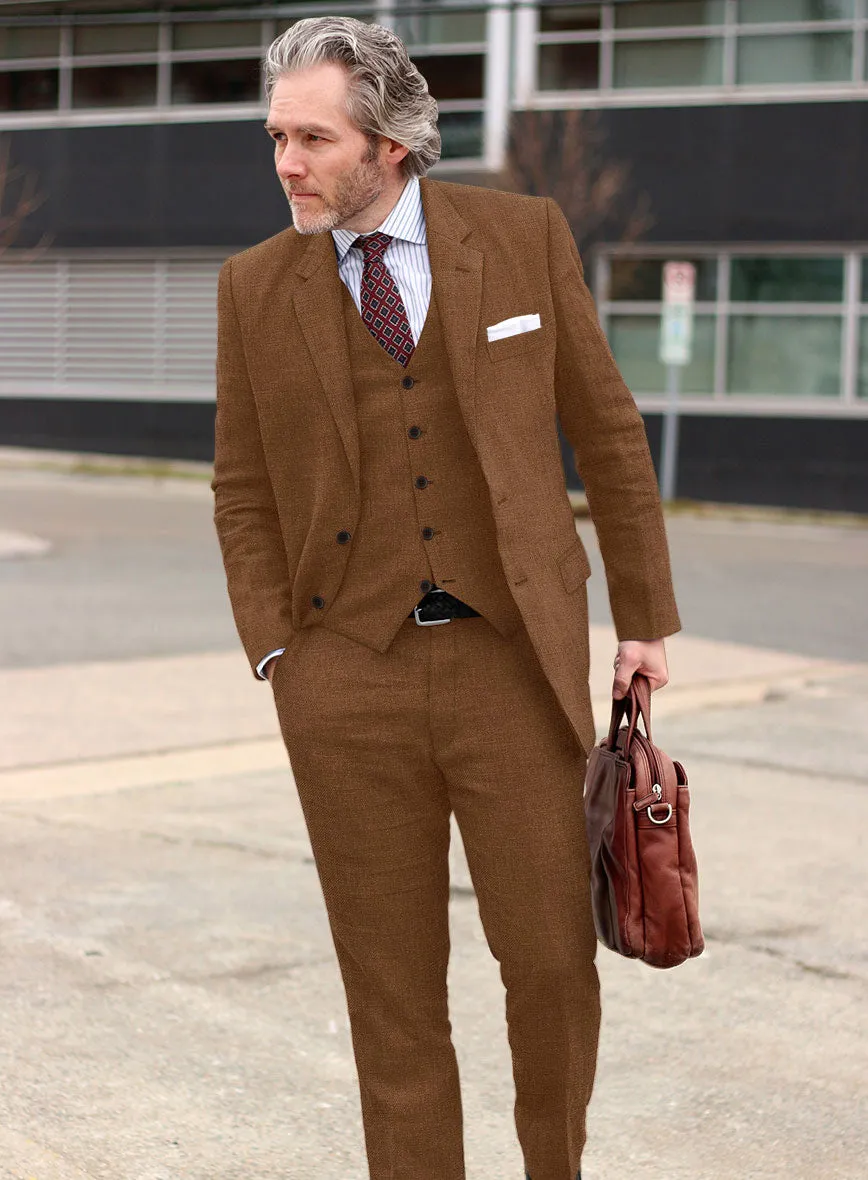 Italian Prato Rust Linen Suit