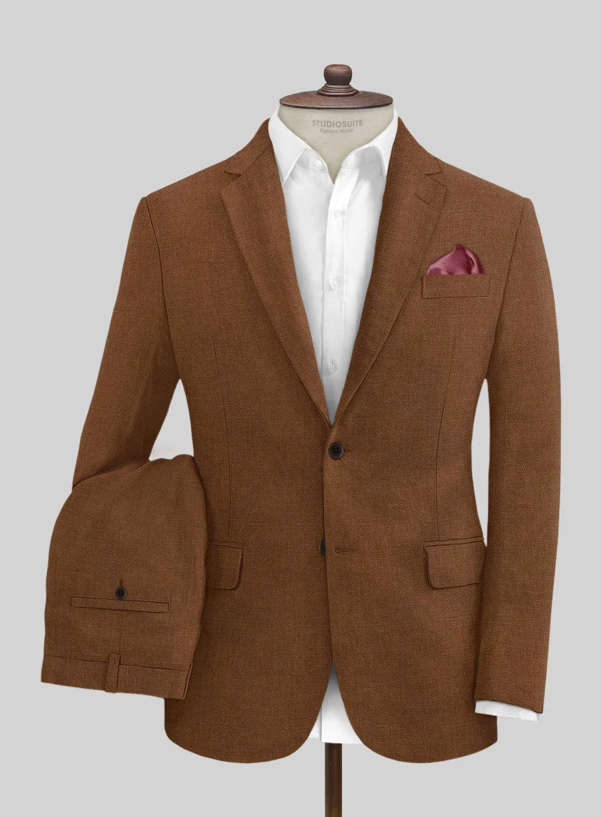 Italian Prato Rust Linen Suit