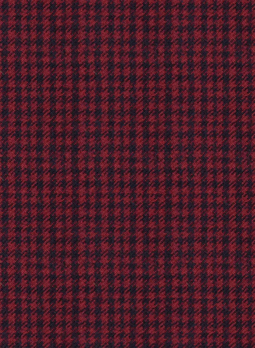 Italian Red Houndstooth Tweed Suit